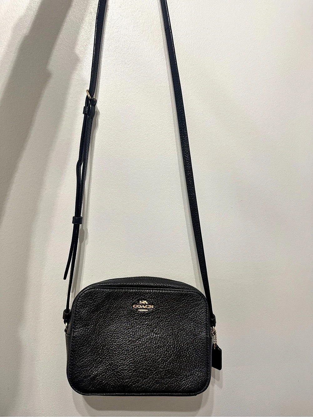 Coach Double Zip Camera Crossbody Bag Black